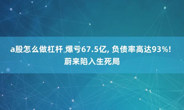 a股怎么做杠杆 爆亏67.5亿, 负债率高达93%! 蔚来陷入生死局