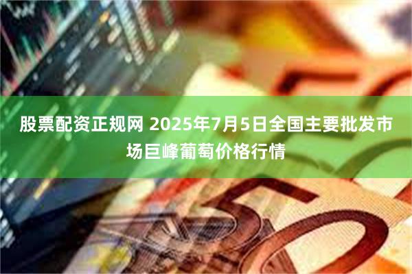 股票配资正规网 2025年7月5日全国主要批发市场巨峰葡萄价格行情
